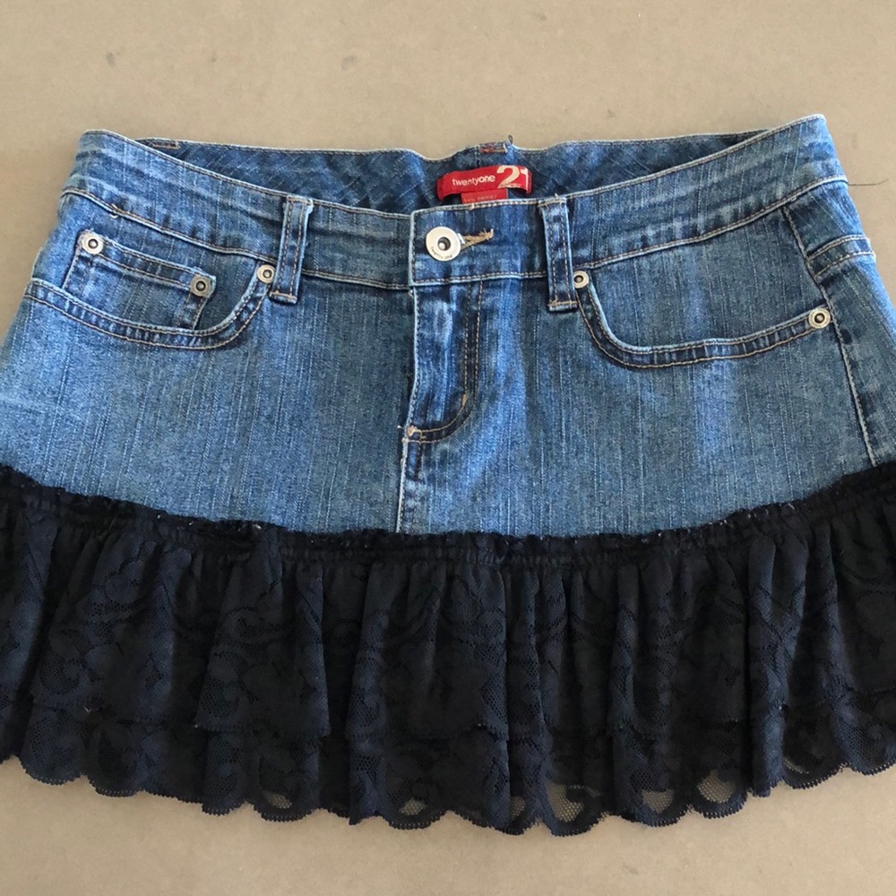 Twenty one Jean lace short skirt M